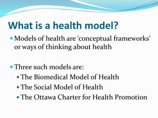 3.2.1 Models of Health | PPTX