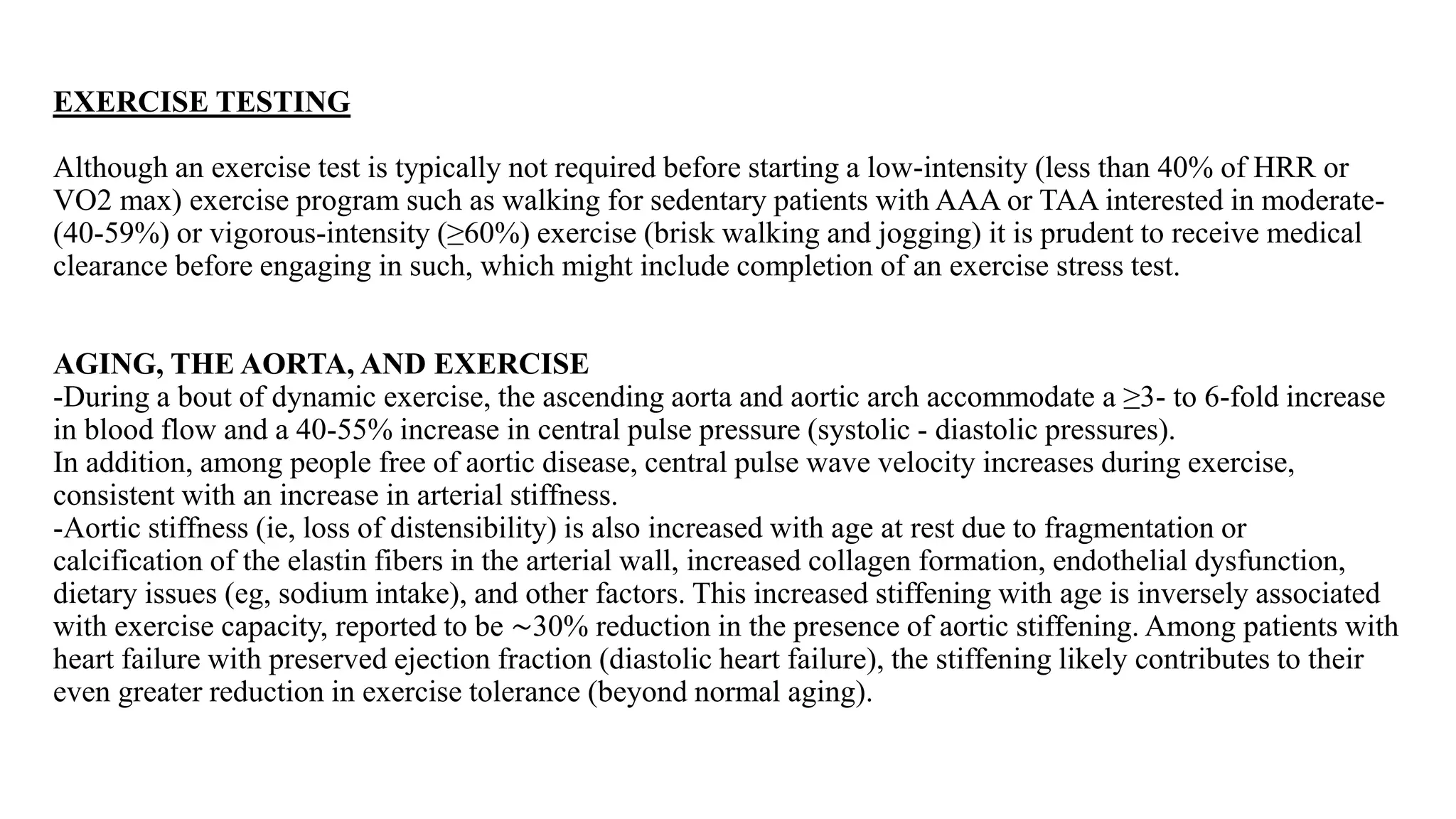 Aortic Aneurysm: Diagnosis, Management, Exercise Testing, And Training ...