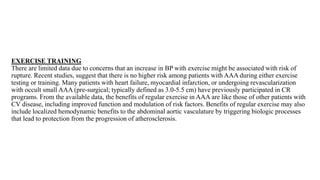 Aortic Aneurysm: Diagnosis, Management, Exercise Testing, And Training ...