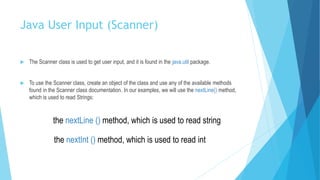 Java input Scanner | PPT