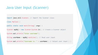 Java input Scanner | PPT