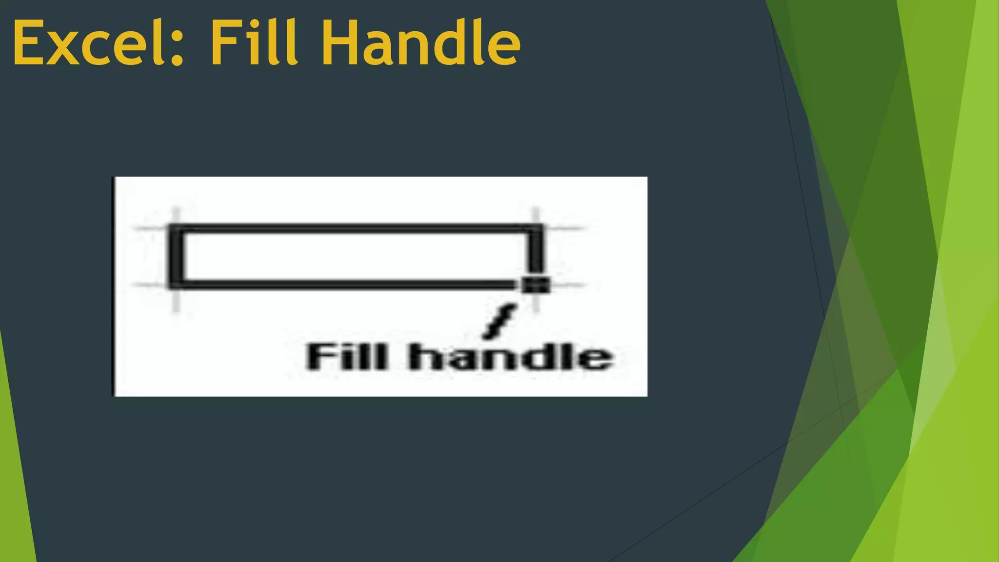 Excel: Fill Handle