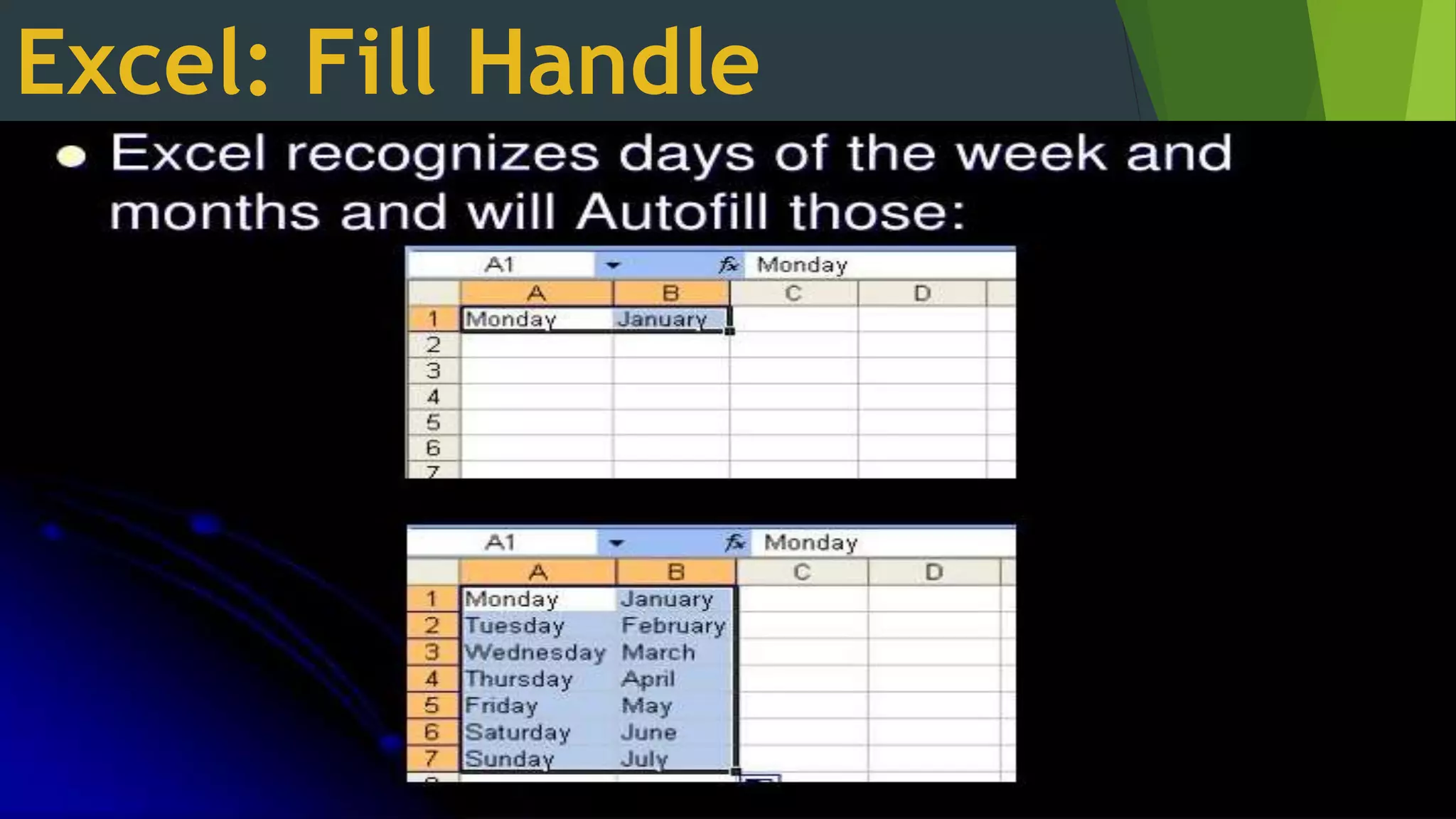 Excel: Fill Handle