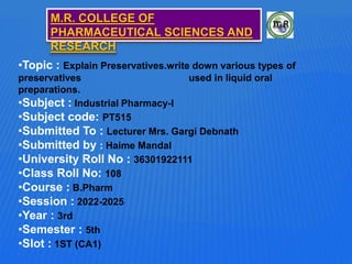 preservative classique