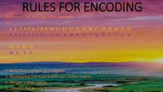 Application of matrices in cryptography | PPTX