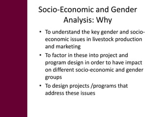 An introduction to socio-economic and gender analysis