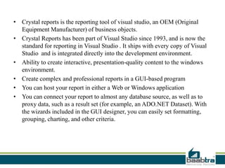 crystal report | PPTX