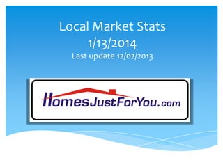 Local Market Stats
1/13/2014
Last update 12/02/2013

 