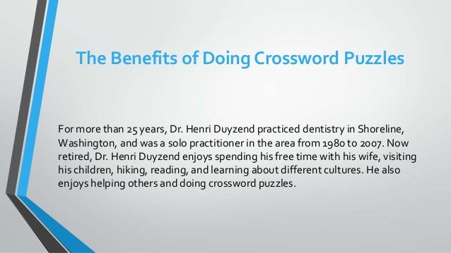The Benefits Of Doing Crossword Puzzles The Benefits Of Doing Crossword Puzzles