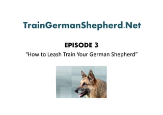TrainGermanShepherd.Net

              EPISODE 3
“How to Leash Train Your German Shepherd”
 