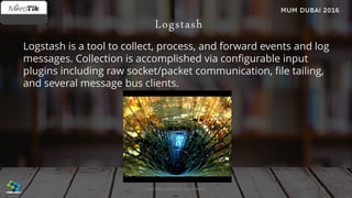 Logstash
Logstash is a tool to collect, process, and forward events and log
messages. Collection is accomplished via configurable input
plugins including raw socket/packet communication, file tailing,
and several message bus clients.
15José Manuel Román para FiberCli
 