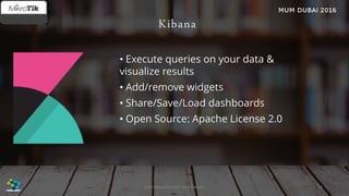 Kibana
• Execute queries on your data &
visualize results
• Add/remove widgets
• Share/Save/Load dashboards
• Open Source: Apache License 2.0
18José Manuel Román para FiberCli
 