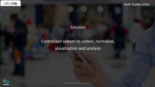 Solution
Centralized system to collect, normalize,
visualization and analysis
8José Manuel Román para FiberCli
 