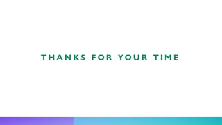 T H A N K S F O R YO U R T I M E
 