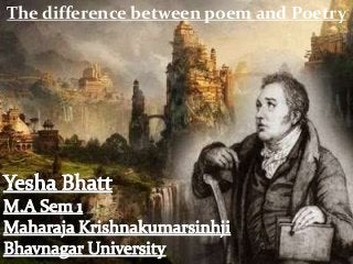The difference between poem and Poetry
 