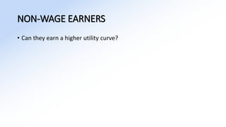 NON-WAGE EARNERS
• Can they earn a higher utility curve?
 