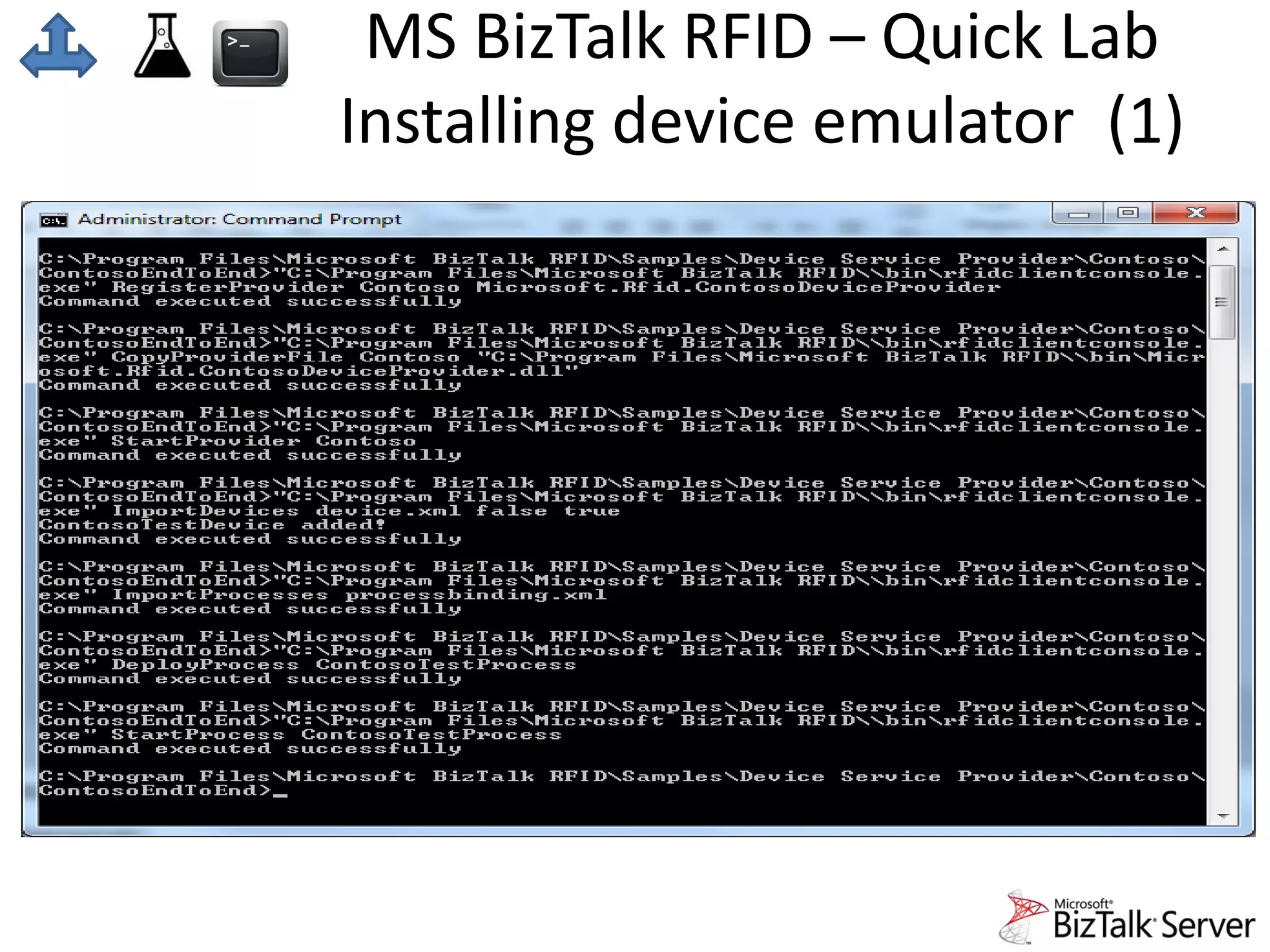 MS BizTalk RFID – Quick Lab 
Installing device emulator (1) 
 