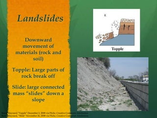 ErosionWater ErosionRain and streamsWind ErosionSand dunes and desertsSmabs Sputzer, “Weir at Marple Dale” August 11, 2008 via Flickr, Creative Commons Attribution.Vyanchslav Argenberg,“Siq, Petra (2007-06-072)”September 6, 2007 via Flickr, Creative Commons Attribution.