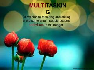 MULTITASKINGConvenience of texting and driving at the same time – people become oblivious to the danger.Image: ashapiro515 - Flickr