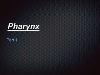 Pharynx
Part 1
 