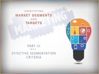 What are the requirements for effective segmentation?