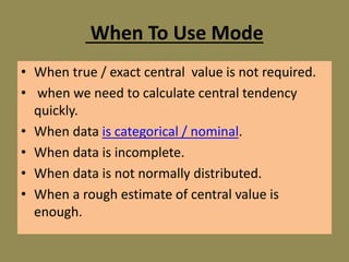 Measures of central tendency | PPTX