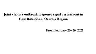 Joint cholera outbreak response rapid assessment in
East Bale Zone, Oromia Region
From February 21– 26, 2023
 