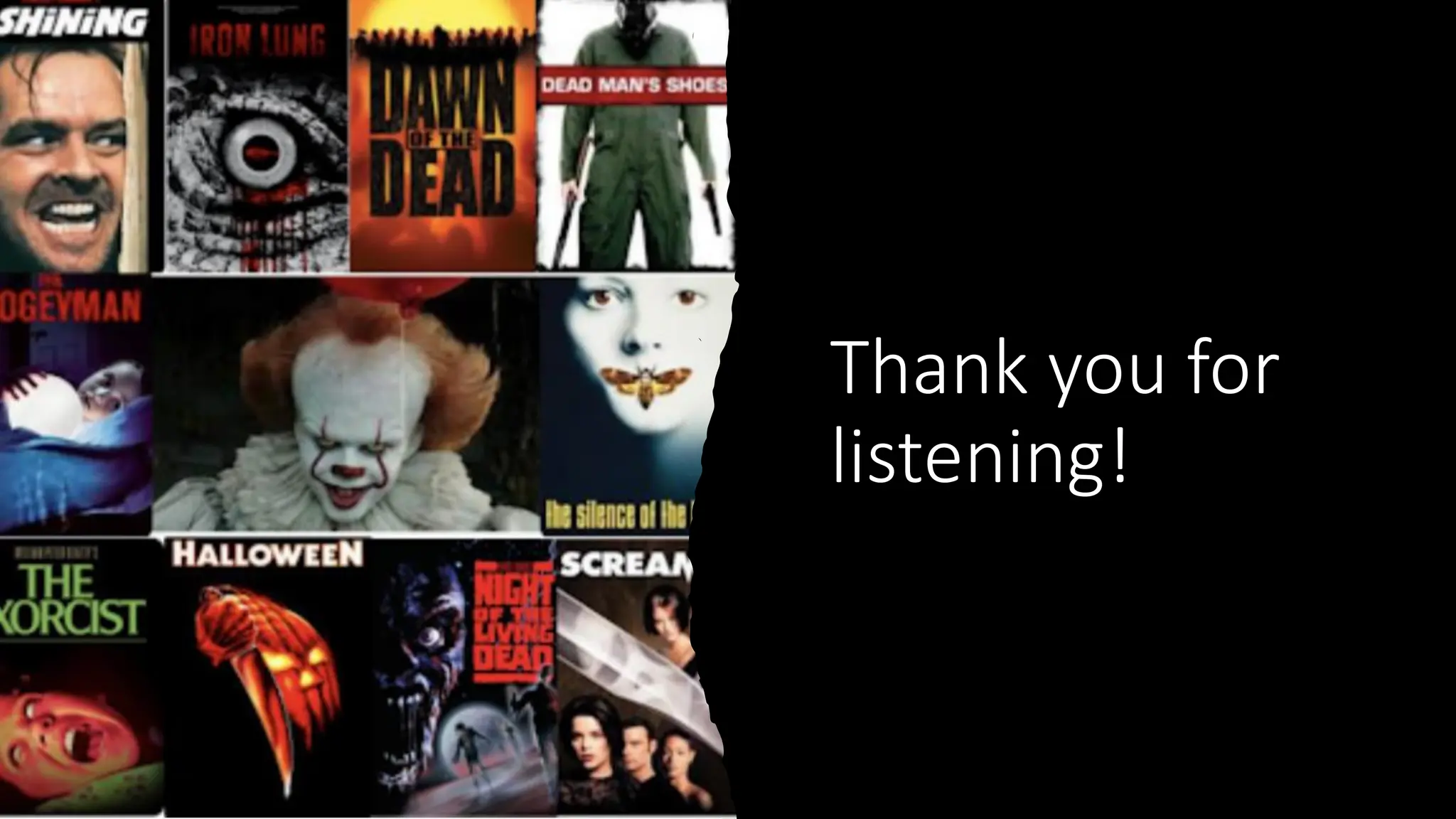 Thank you for
listening!
 