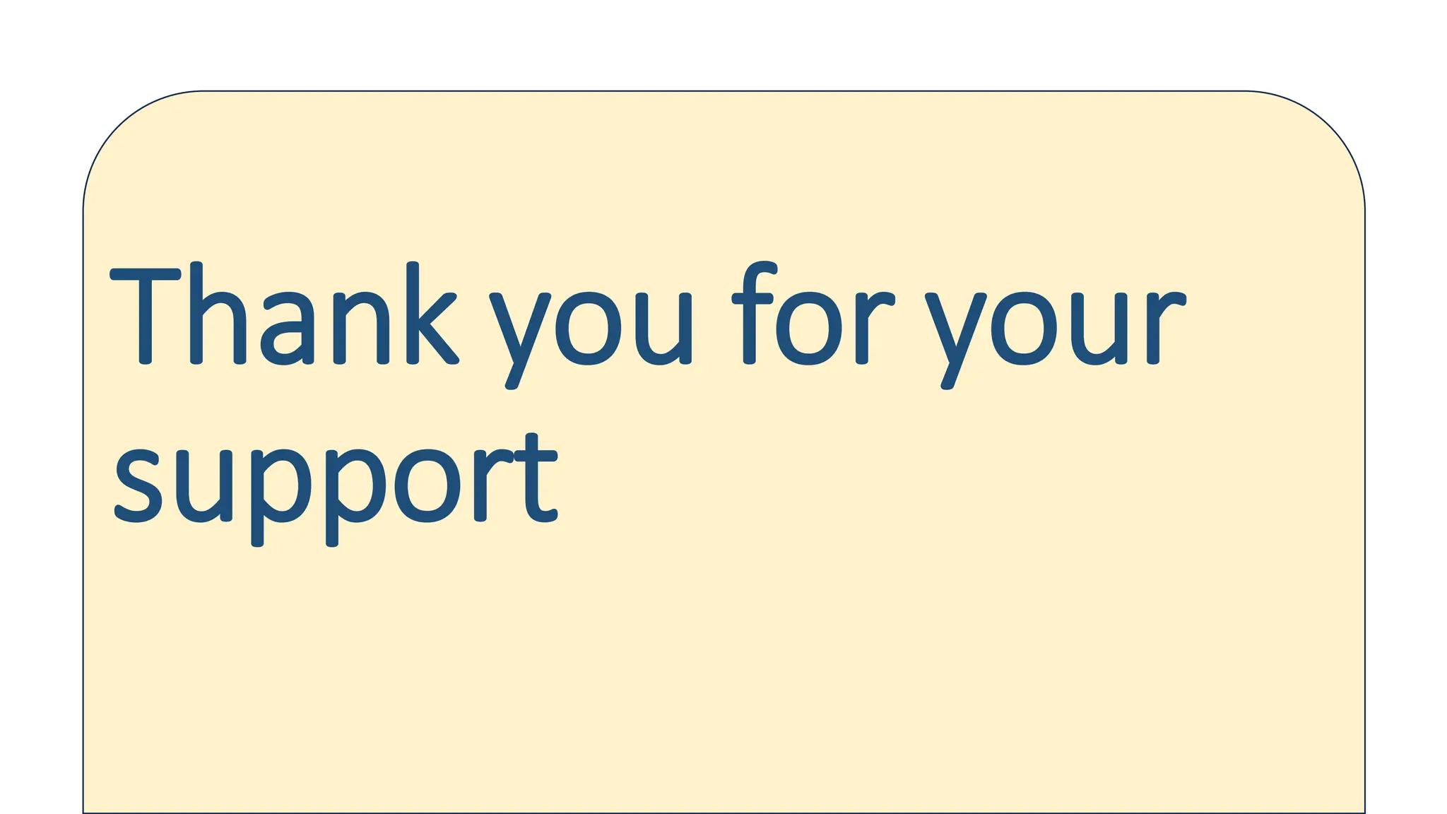 Thank you for your
support