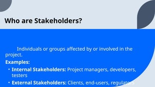 SOFTWARE PROJECT AND STAKE HOLDERES MANAGEMENT PLANS | PPTX