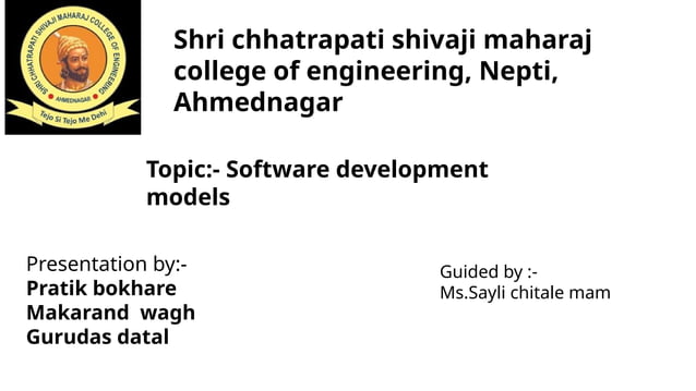 Software development models and all about this topic | PPT
