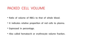 Blood Routine Index ESR PCV AND BLOOD INDICES IN ROUTINE PATHOLOGY | PPTX