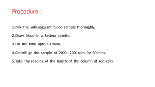 Blood Routine Index ESR PCV AND BLOOD INDICES IN ROUTINE PATHOLOGY | PPTX