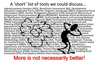 Tools for gender and livelihood analysis