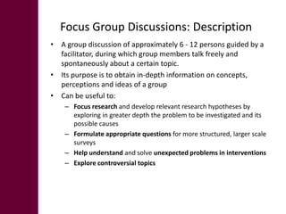 Tools for gender and livelihood analysis