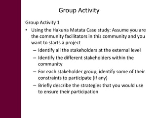 Tools for gender and livelihood analysis