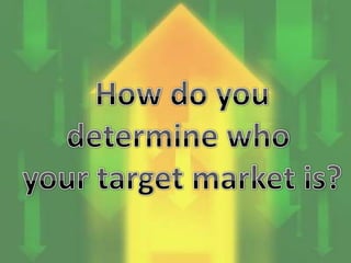 How do youdetermine who your target market is?