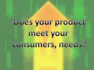 Does your productmeet your consumers, needs?