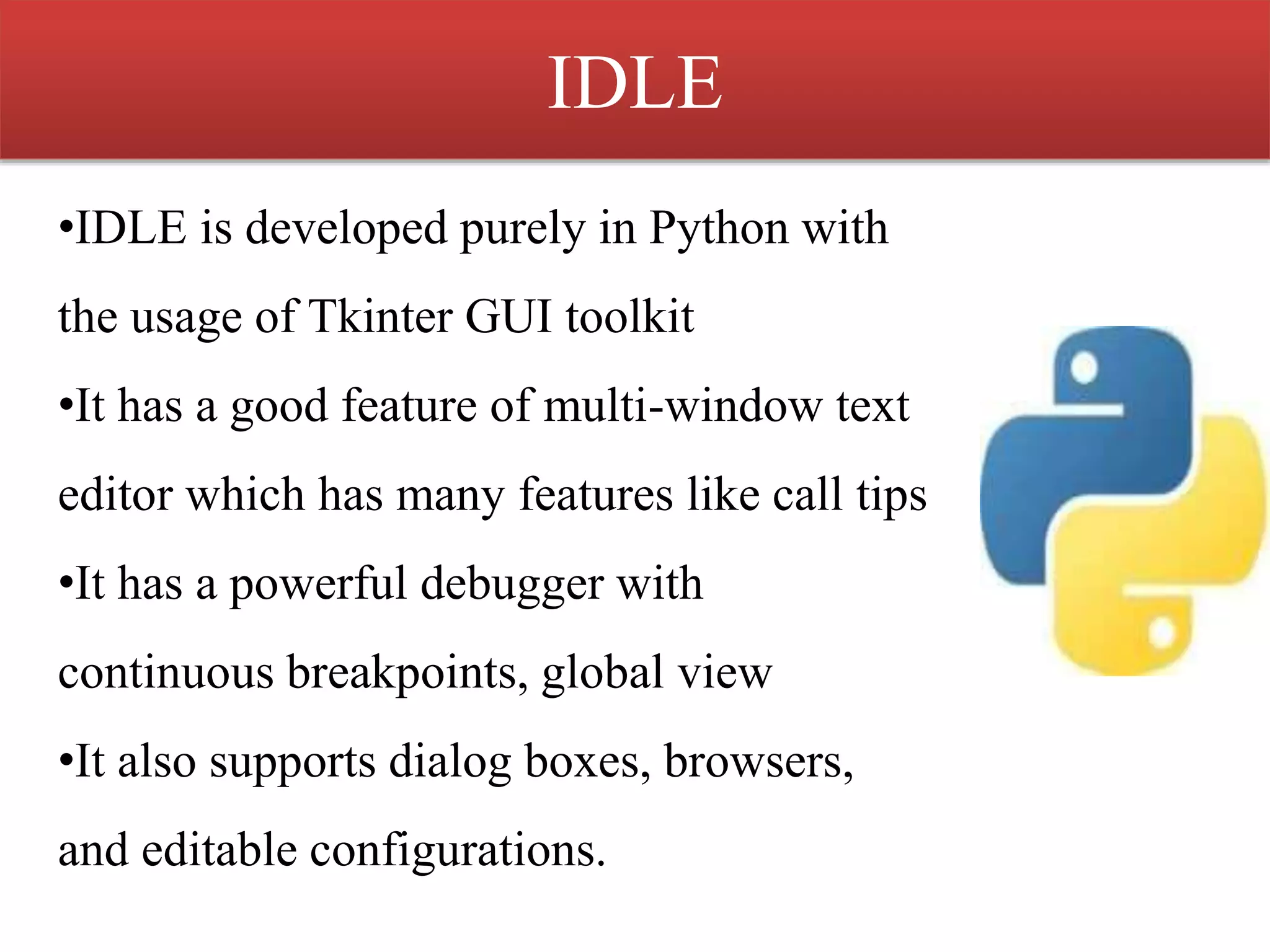 Best Python IDEs | PPT | Free Download