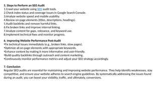 SEO Audits: How to Evaluate and Improve Website Performance | PPTX