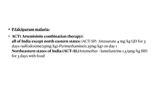 Diagnosis tests and treatment of malaria | PDF