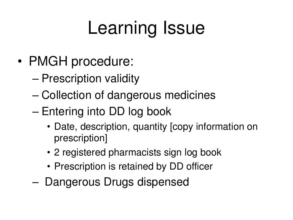Dispensing Procedure of Dangerous Drugs