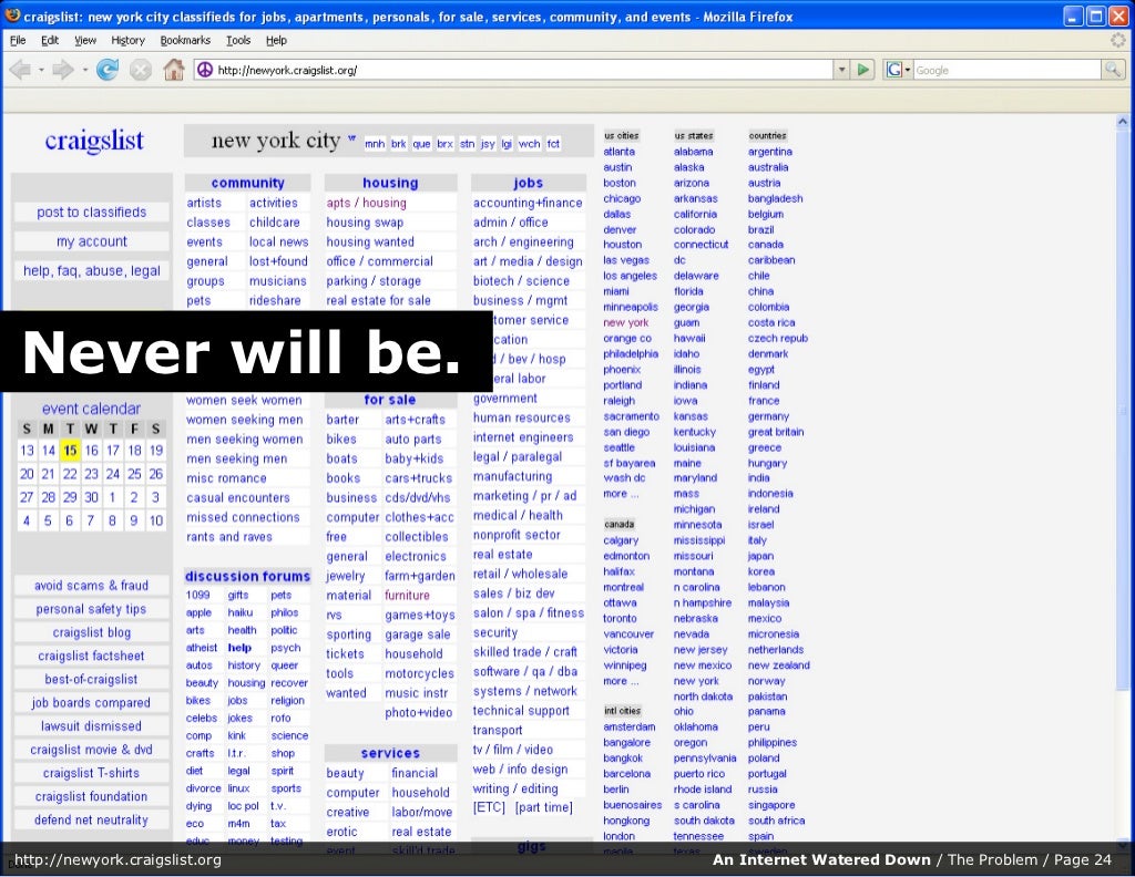 Never Will Be Http Newyork Craigslist Org An