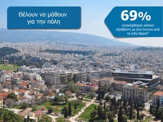 69 %   επισκ έ φθηκαν   κ ά ποιο  α ξιοθ έ ατο   με  έ να  έ ντυπο   απ ό  τα  Info Stand ® Θέλουν να μάθουν  για την πόλη 