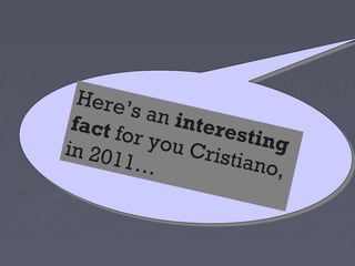 Here
        ’s an
 fact f       inter
        or yo        estin
in 201        u Cr i       g
        1…           stiano
                            ,
 