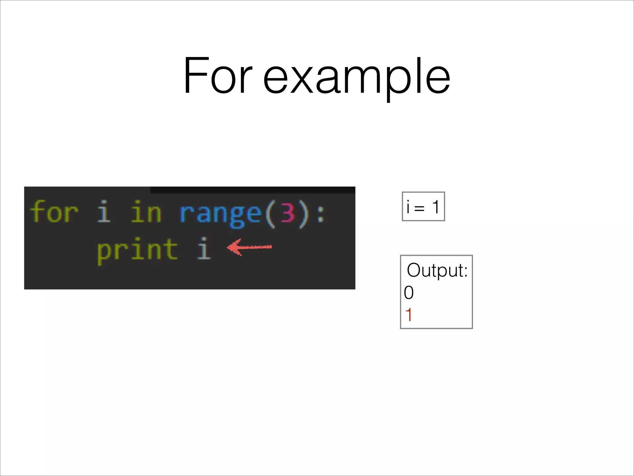 For example
i = 1
Output:
0
1
 