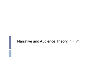 Narrative and Audience Theory in Film
 