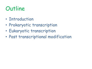 Transcription and the various stages of transcription | PPTX