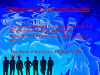 Objective of the Government
Budget
• It means managed and proper distribution of resources.
As private sector can not prov...