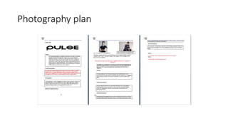 Photography plan
 